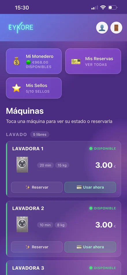 Inicio de la app del cliente