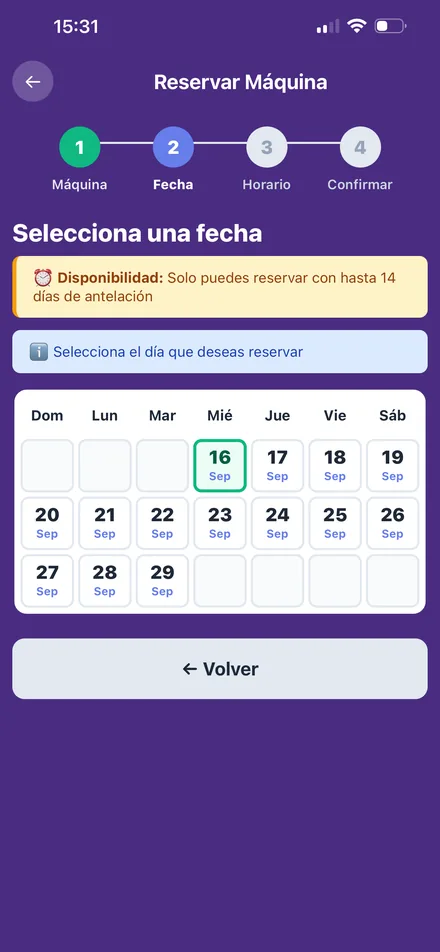 Reservar en la app